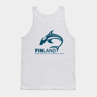 FINLAND Where Sharks go on a summer vacation funny pun Tank Top